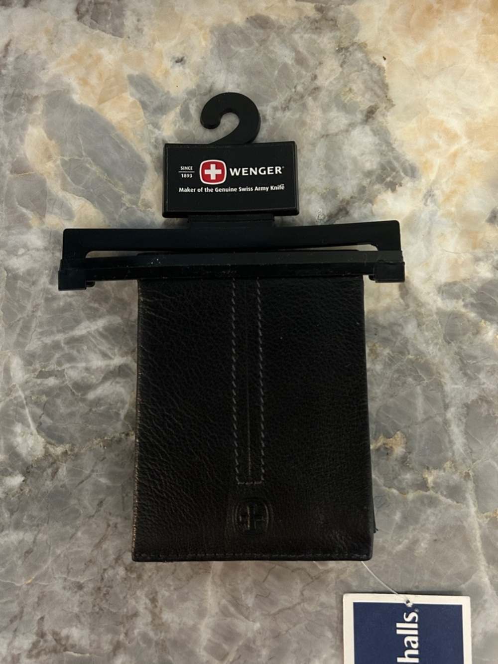 Wenger Black Leather Vertical Card Wallet